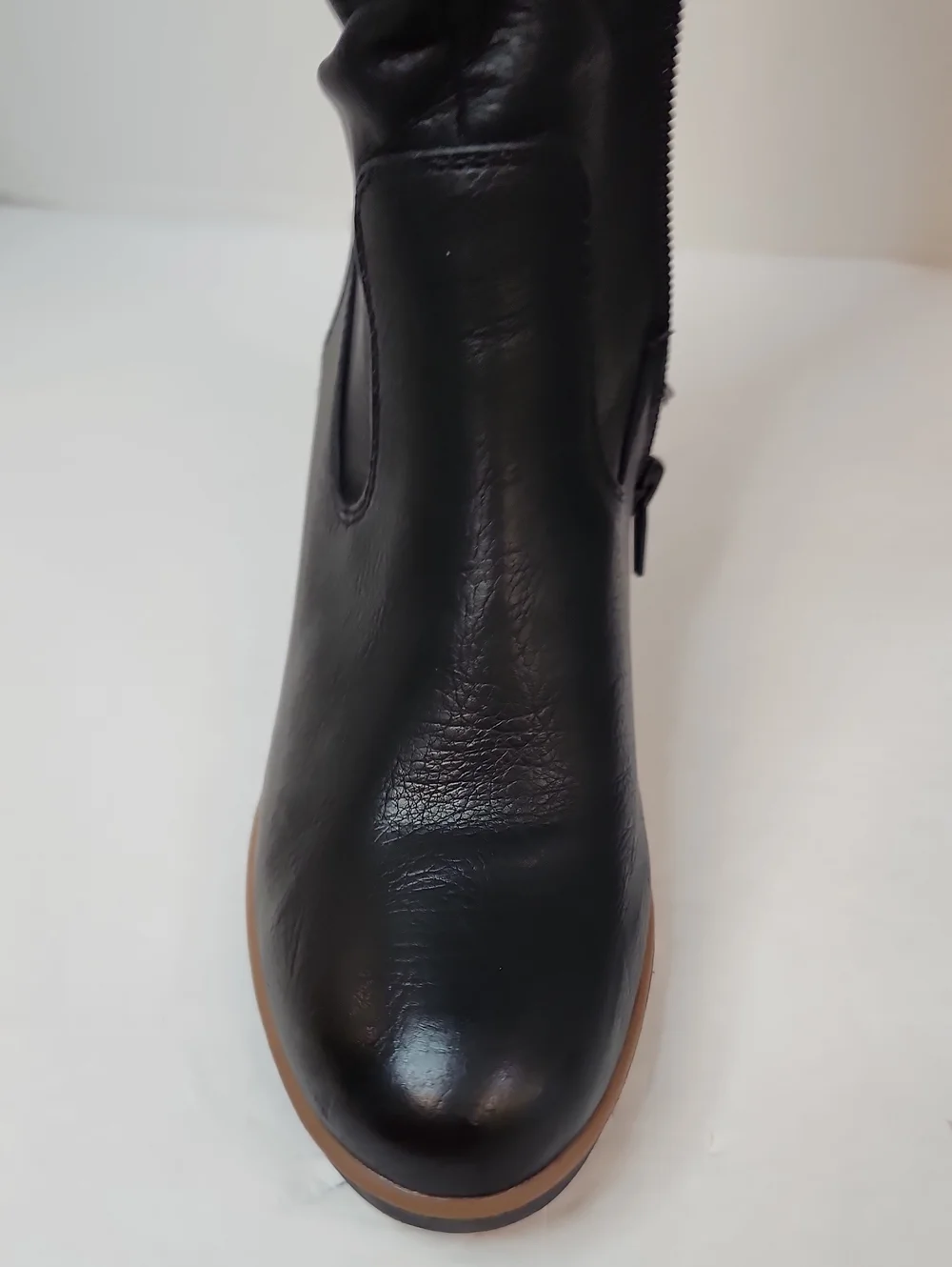 Naturalizer Black Leather Over the Knee Wedge Boots Size 5